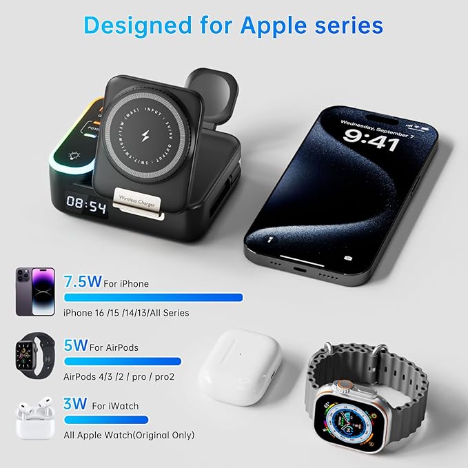 Qi2 Wireless Charger 8in1 Magnetic Wireless Charger Fast Charging Station - Image 3