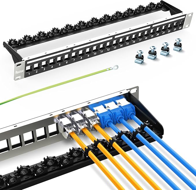 PBAEGAV 24 Port Patch Panel Blank UTP/STP 1U 19“ Keystone Patch Panel by PBAEGAV