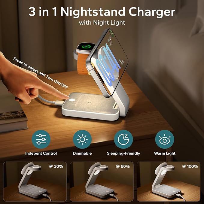 Eazpower 3 in 1 Foldable Wireless Travel Charging Station - Image 2