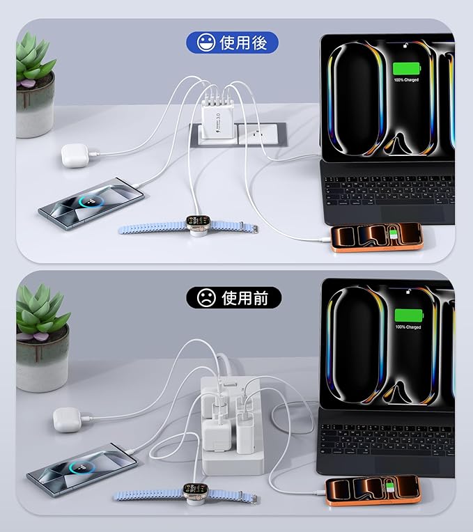 USB C Wall Charger, 60W 5-Port PD Fast USB C Charging Block, 2USB C+3USB A - Image 6