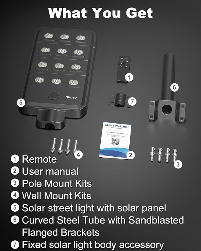 Ofuray Of-12600W Solar Street Lights Outdoor – 15W Super Bright 120LED - Image 6