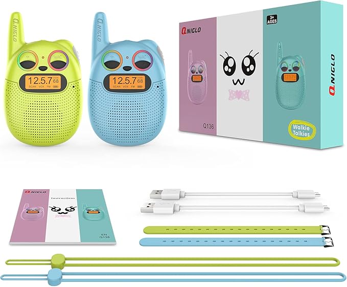 Qniglo Walkie Talkies for Kids Rechargeable 2 Pack, Christmas Birthday Gifts - Image 8