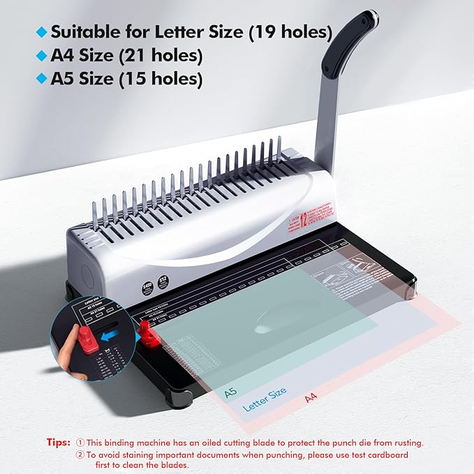 MAKEASY Binding Machine, 450 Sheets, Comb Binding Machines - Image 2