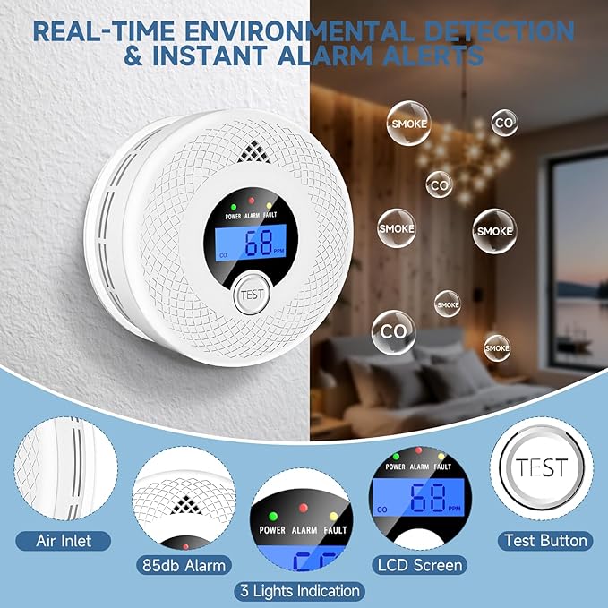 Interconnected 2-in-1 Smoke & Carbon Monoxide Detector - Image 5
