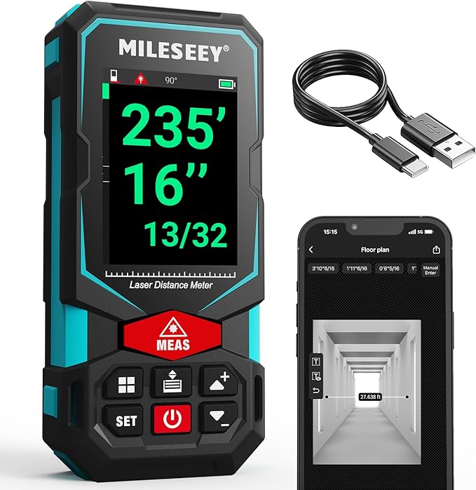 Laser Measurement Tool, MiLESEEY 330Ft Multifunctional Laser Measure by MiLESEEY