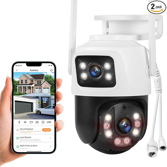 Fuers 6MP Wireless Security Camera, Surveillance Cameras Dual Lens Linkage by Fuers