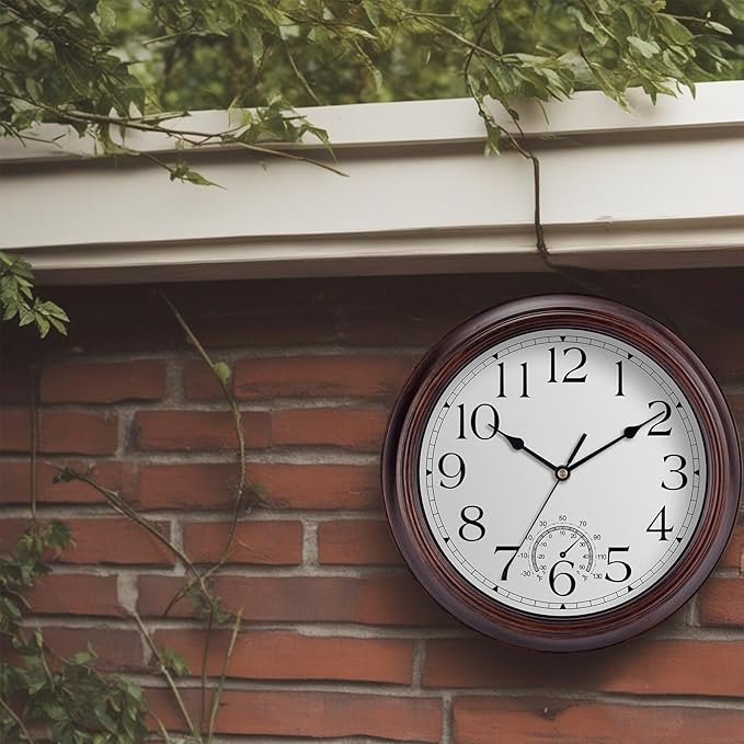 KECYET 12 Inch Outdoor Wall Clock - Image 4