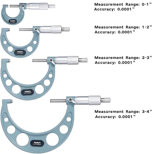 REXBETI 4Pcs Outside Micrometer Set, 0-4" Machinist Micrometer, Ultra-Precision - Image 5