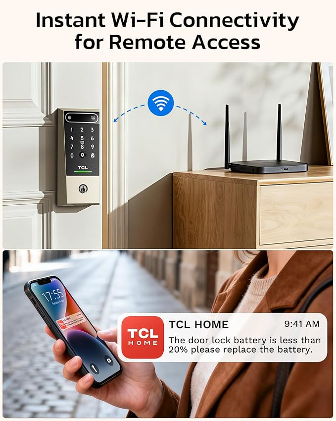 TCL D2 Pro Smart Lock with Palm Vein Recognition, 10000mAh Rechargeable Battery - Image 6