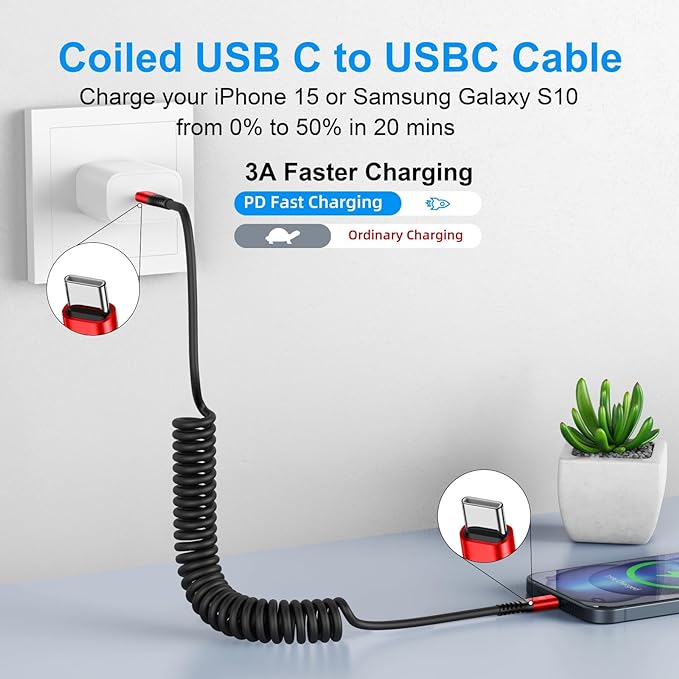 KIYODA USB C to USB C Cable 6ft, Type C Fast Charging Compatible - Image 2