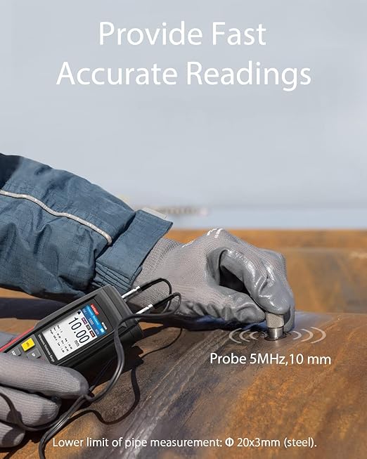 Wintact Digital Ultrasonic Thickness Gauge, Range 0.039 to 11.81 in - Image 5
