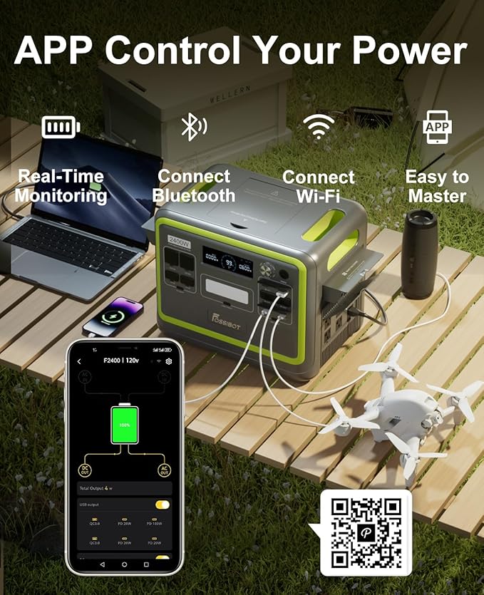 FOSSiBOT F2400 Portable Power Station 2400W, 2048Wh LiFePO4 Battery Backup/6 x - Image 7