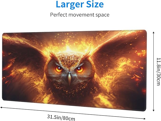 Golden Owl Extended Big Mouse Pad Large, XL Gaming Mouse Pad Desk Pad, - Image 3