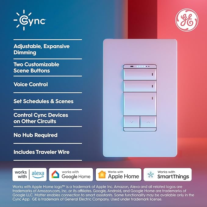 GE Cync Keypad Dimmer Smart Switch, Highly Customizable Dimmer Switch, - Image 2