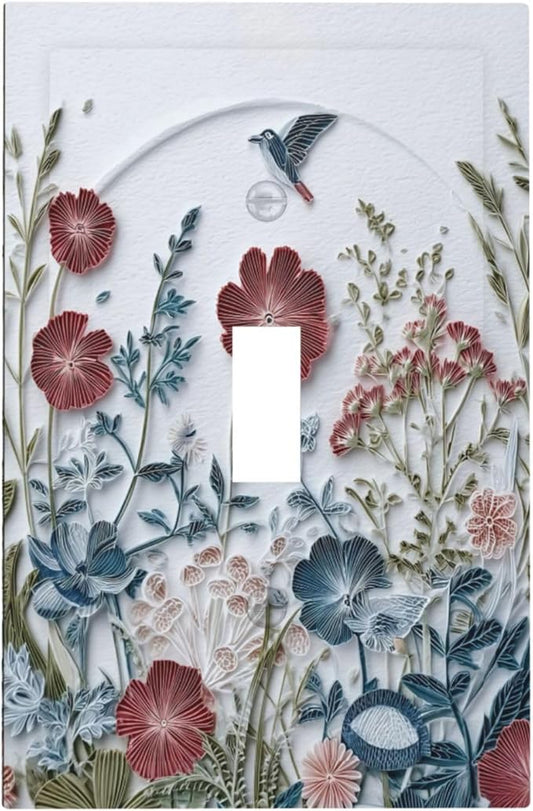 Bvtewkhz Wildflowers Flowers Floral Plants 1 Gang Single Toggle Wall Plate by Unknown