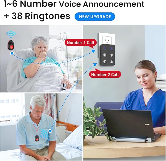 CallToU Wireless Call Button Caregiver Pager Nurse Call System - Image 3
