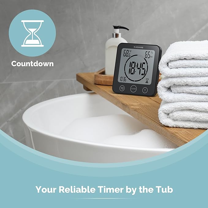 KADAMS Shower Clock Waterproof Bathroom Timer – Digital Wall Clock - Image 4