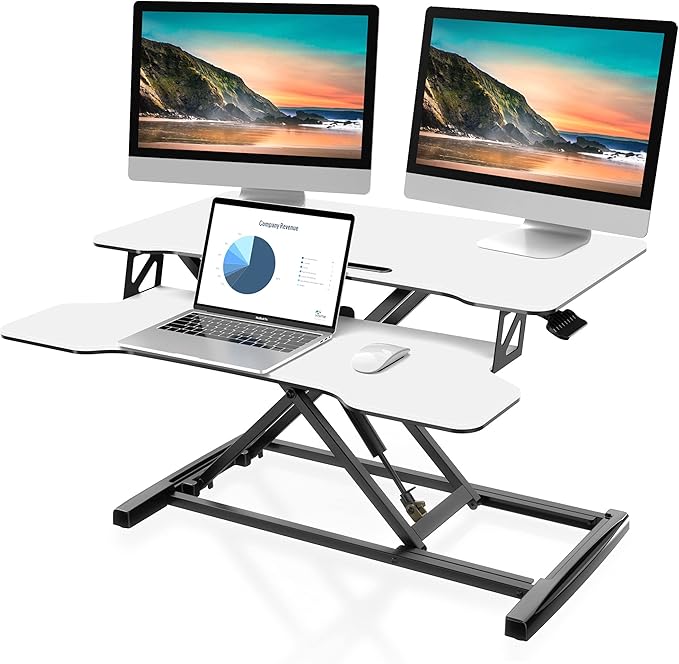 FITUEYES Height Adjustable Standing Desk 32” Wide Sit to Stand Converter Stand by FITUEYES