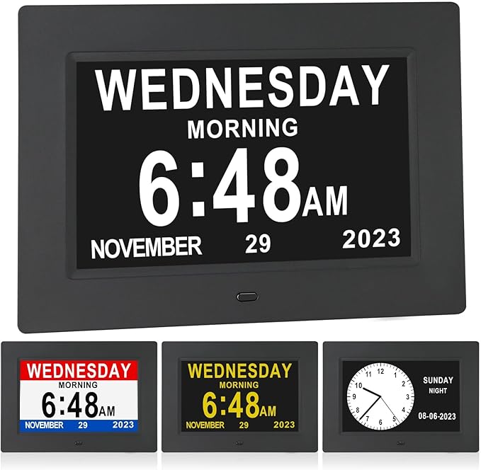 ybest 7 Inch Extra Large Day Date Time Digital Day Calendar Clock by ybest