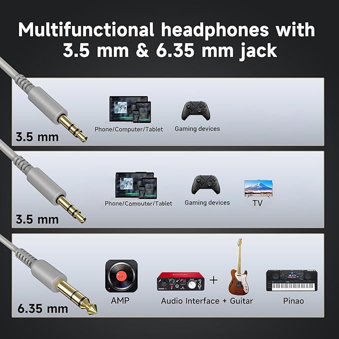 OneOdio Wired Over Ear Headphones Studio Monitor & Mixing DJ Stereo Headsets - Image 3