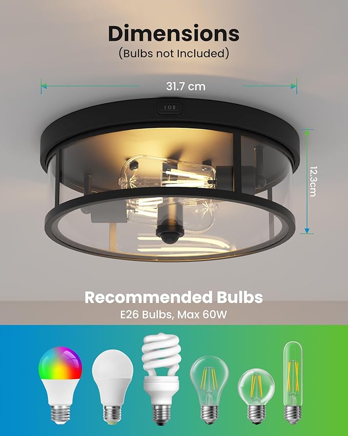 Craftersmark Outdoor Flush Mount Ceiling Light - Image 6