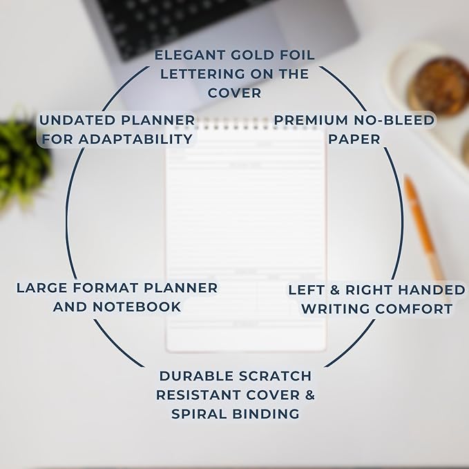 | Meeting Notebook for Work | 8.25" x 11.75" | Project Planner | Simple Design - Image 7