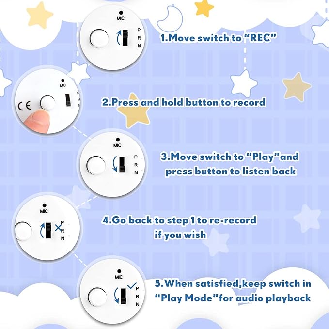 Handepo 6 Pcs White Sound Recorder Voice Recorder Music - Image 4
