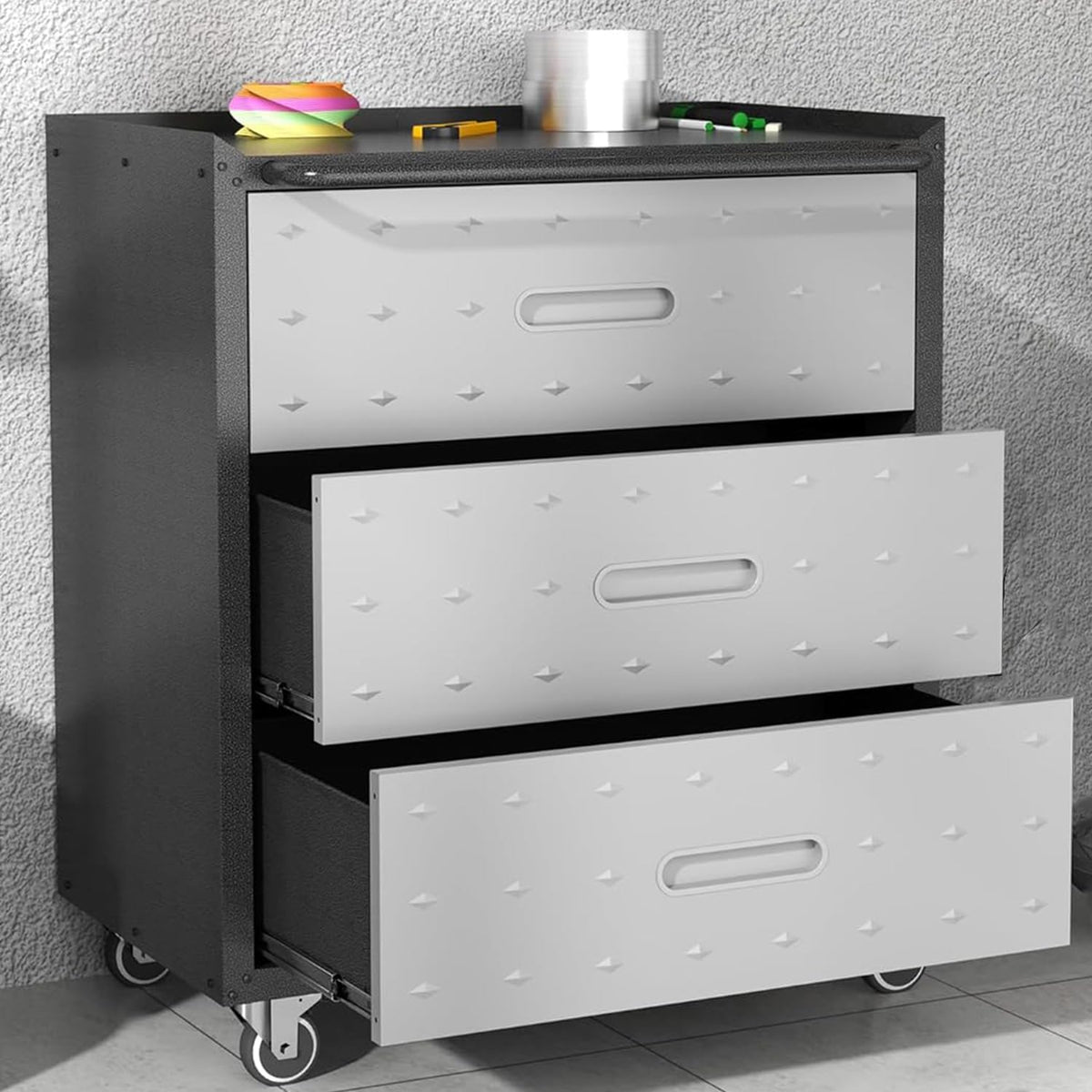 3 drawer metal mobile garage tool storage cabinet, main product view