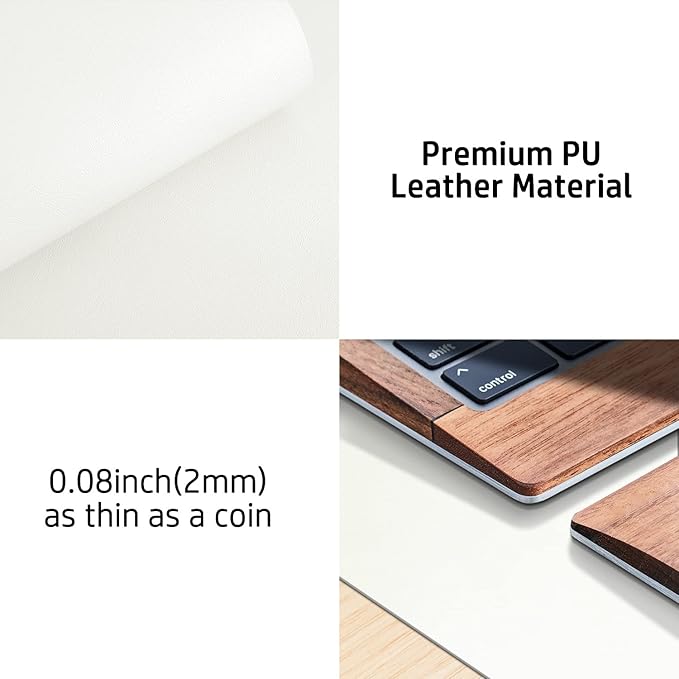 Aothia Leather Desk Pad Protector, Mouse Pad, Office Desk Mat, Non-Slip PU - Image 7