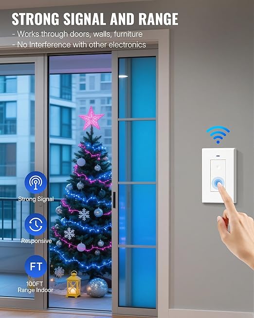 WILAWELS Remote Control Outlet Wireless Light Switch, Removable Remote Outlet - Image 5