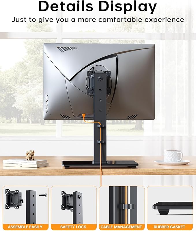 Single Monitor Stand, FreeStanding Desk Stand - Image 5