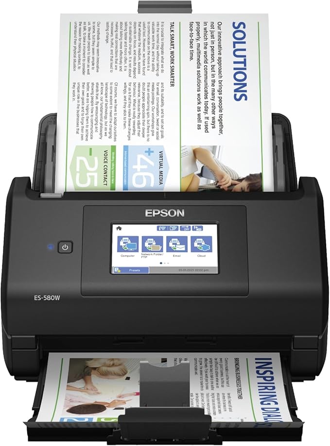 Epson Workforce ES-580W Wireless Color Duplex Desktop Document Scanner by Epson