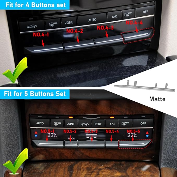 Jaronx Compatible with Mercedes Benz AC Button Trim E Class W212, Air - Image 2