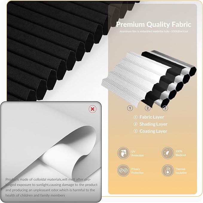 Boolegon No Drill Motorized Cellular Blinds - Image 5