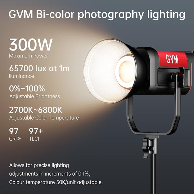 GVM Video Lighting 300W Bi-Color Studio Lights kit - Image 2