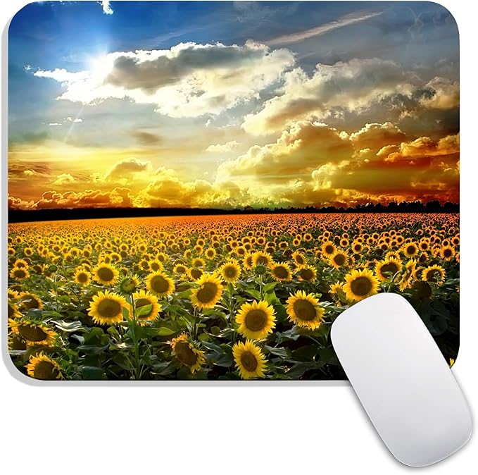 Armanza Square Mouse Pad Sunflower, Personalized Premium-Textured Custom Mouse by Armanza