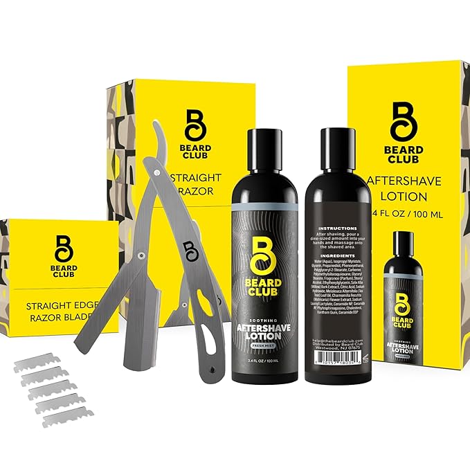 Beard Club Straight Razor for Men & Aftershave for Men – Soothing After Shave by TheBeardClub