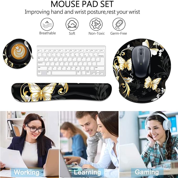 Keyboard Wrist Rest and Mouse Pad Wrist Support Set - Image 7