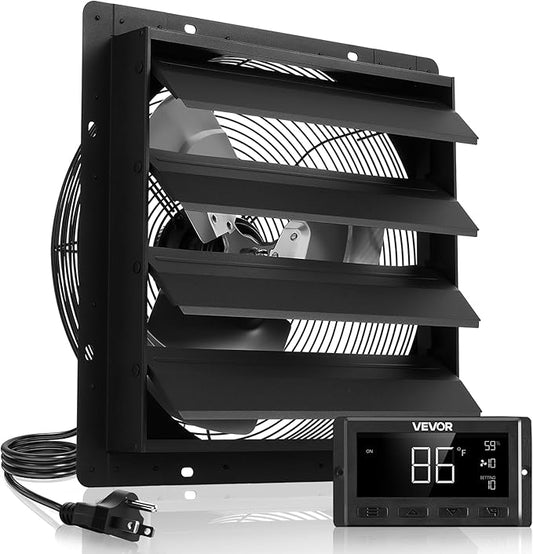 VEVOR 16 inch Shutter Exhaust Fan, Wall Mounted Attic Vent Fan by VEVOR