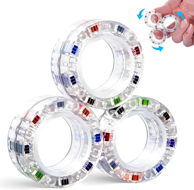 3pcs Magnetic Fidget Spinner Rings Toys by FINGERROCK