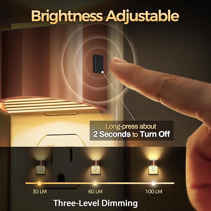 DORESshop LED Night Light, Night Lights Plug into Wall, 3 Level Brightness - Image 2