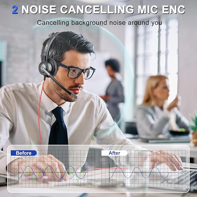Callez USB Headset with ENC Dual Mic Noise Cancelling - Image 2
