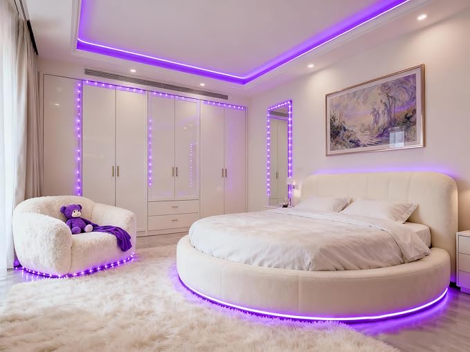 Aalnfe Purple Led Lights Strip Indoor Rope Lights Easy DIY Cuttable Strip Lights - Image 6