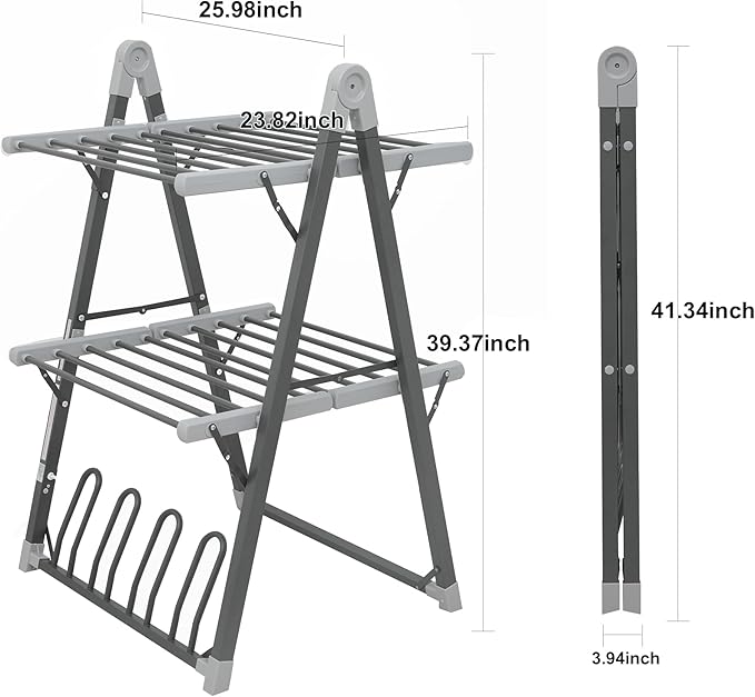 SHARNDY Electric Heated Clothes Drying Rack, Foldable Heated Garment Dryer - Image 4