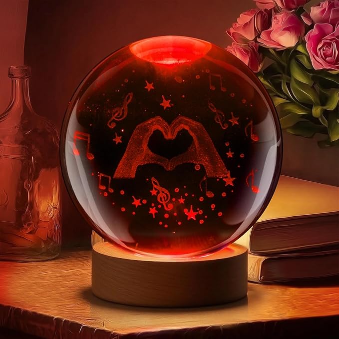 Kopesmsy 3D TayTay Crystal Ball Night Light, 3.15 inch 3D K9 Crystal BallNight - Image 3