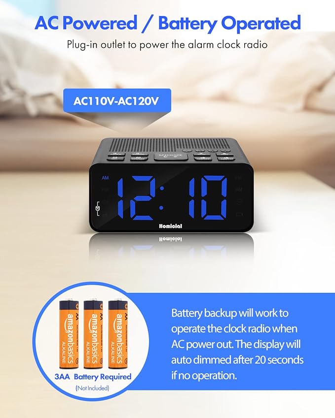 Homicial Digital Alarm Clock Radio - Image 6