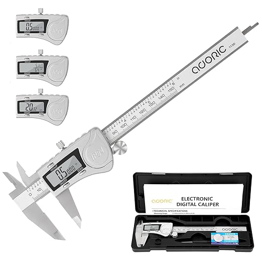 Digital Caliper, Adoric Caliper Measuring Tool 0-6" Stainless Steel Vernier by ADORIC