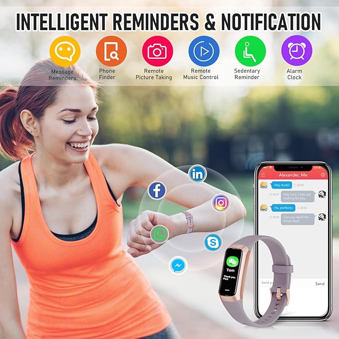 Fitness Tracker with 24/7 Heart Rate Blood Oxygen Sleep Monitor, 1.1" AMOLED - Image 6