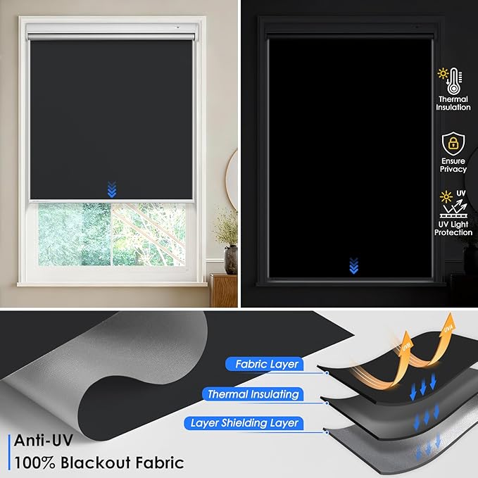 Motorized Roller Blinds with Remote Control & Solar Panel - Image 2