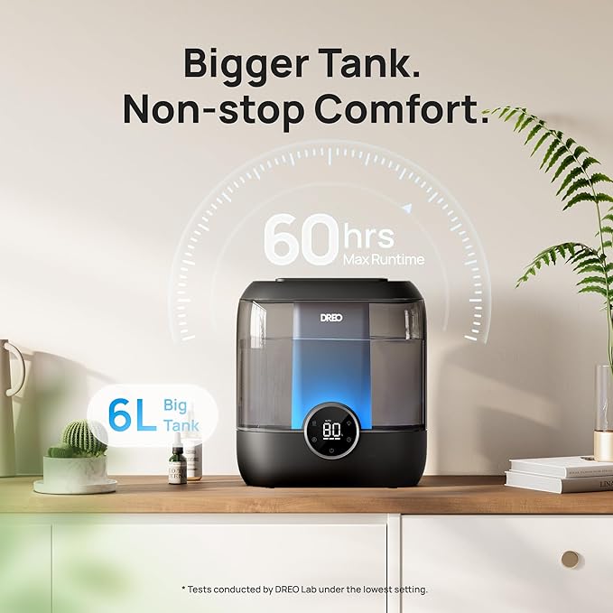 DREO Smart Humidifiers for Bedroom, 6L Top Fill Supersized Cool Mist Humidifier - Image 4